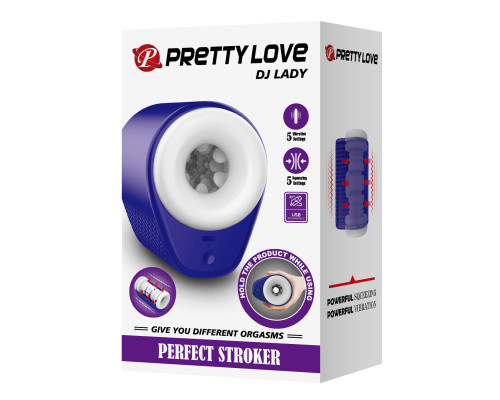 Синий автоматический вибромастурбатор Dj Lady