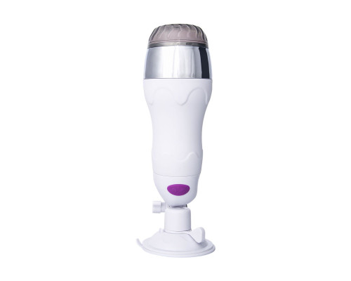 Мастурбатор-вагина в белой колбе с присоской и функцией нагрева