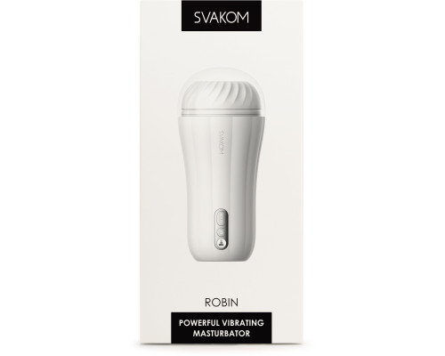 Белый вибромастурбатор Robin - 19,8 см.
