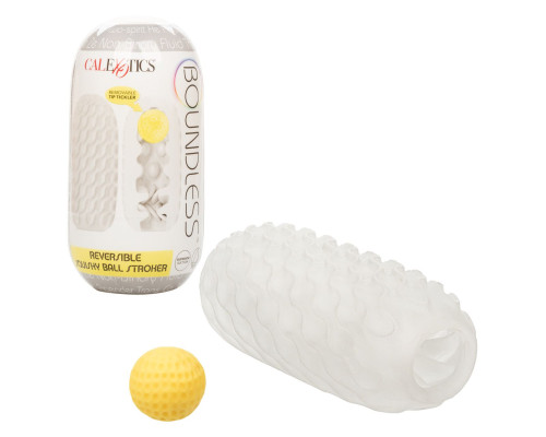 Двусторонний мастурбатор с желтым стимулирующим шариком Reversible Squishy Ball Stroker