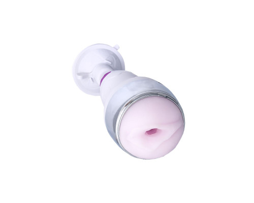 Мастурбатор-вагина в белой колбе с присоской и функцией нагрева