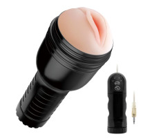 Мастурбатор-вагина с 4 уровнями вибрации и выносным пультом