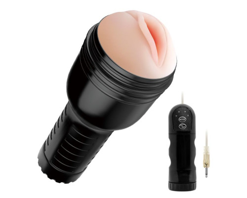 Мастурбатор-вагина с 4 уровнями вибрации и выносным пультом