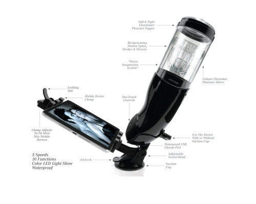 Перезаряжаемый мастурбатор-вагина с держателем для мобильных устройств Extreme Toyz Me