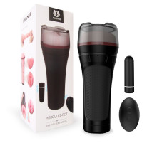 Черный мастурбатор-вагина с вибропулей и пультом ДУ