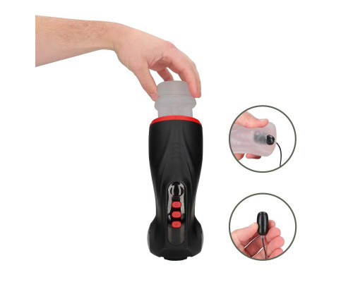 Интерактивный мастурбатор Raven с вакуумом, вибрацией и подсветкой