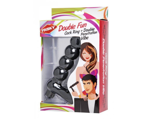 Насадка для двойного проникновения Double Fun Cock Ring with Double Penetration Vibe