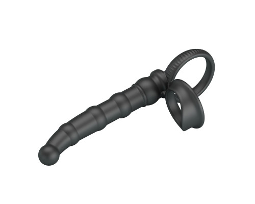 Черная насадка на член для двойного проникновения Tatum с вибрацией