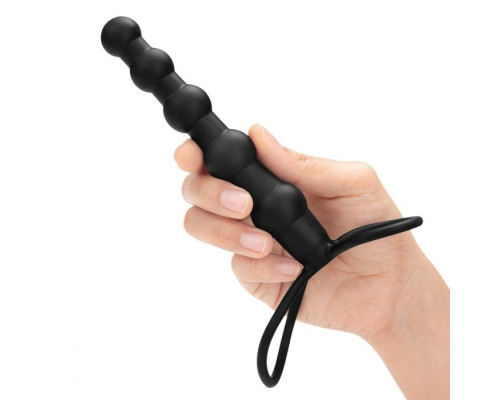 Черная ёлочка-насадка для двойного проникновения Mojo Bumpy - 15 см.