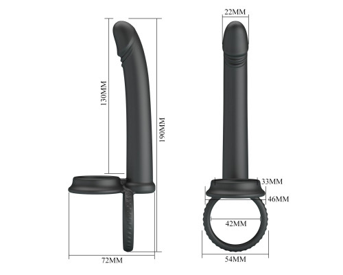 Черная насадка для двойного проникновения Moses