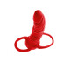 Красная насадка на пенис для двойного проникновения Black Red - 16,5 см.