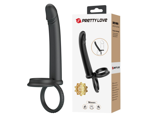 Черная насадка для двойного проникновения Moses