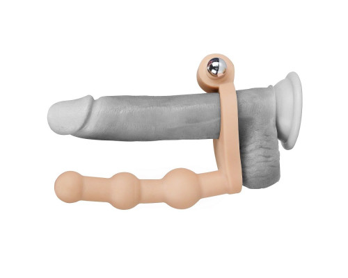 Телесная насадка для двойного проникновения с вибрацией - 15,2 см.