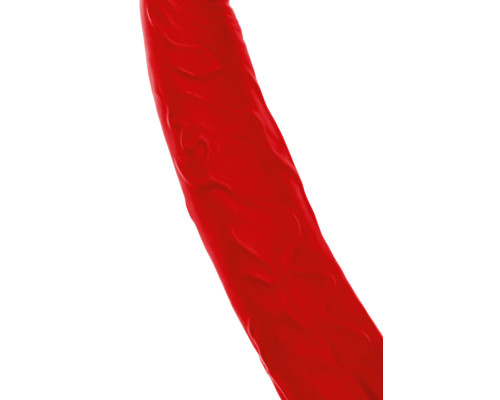 Красная насадка на пенис для двойного проникновения Black Red - 16,5 см.