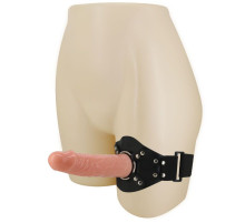 Телесный фаллос с креплением на ногу - 17 см.