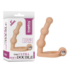 Телесная насадка для двойного проникновения с вибрацией - 15,2 см.