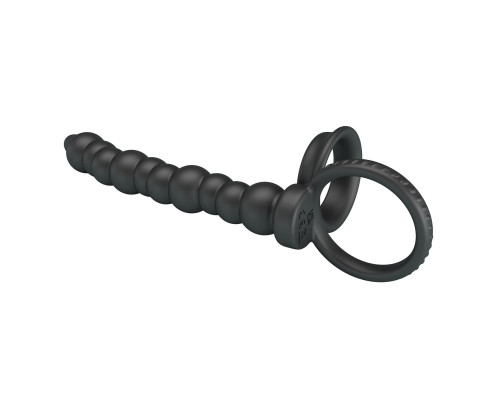 Черная насадка на пенис для двойного проникновения Dillion