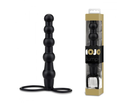 Черная ёлочка-насадка для двойного проникновения Mojo Bumpy - 15 см.