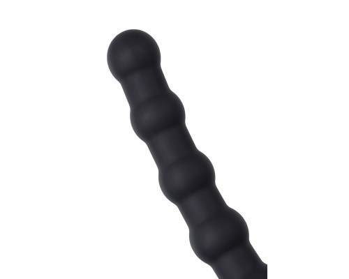 Черная насадка на пенис для двойного проникновения - 19,5 см.