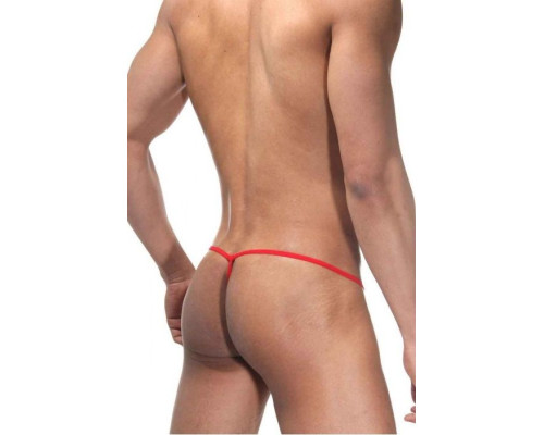 Классические красные трусы-стринги на тонких резинках