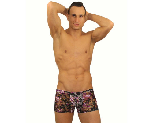 Кружевные мужские трусы-хипсы с цветочным узором