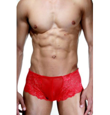 Красные кружевные трусы-хипсы