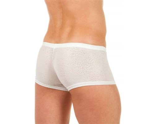 Мужские трусы-хипсы из ткани с текстурой змеиной чешуи Snake White Boxer