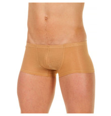 Бежевые трусы-хипсы с текстурой в виде роз на ткани Beige Rose Boxer