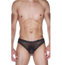Мужские трусы-бразилиана с кружевной отделкой