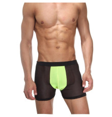 Мужские полупрозрачные трусы-боксеры с неоновой вставкой