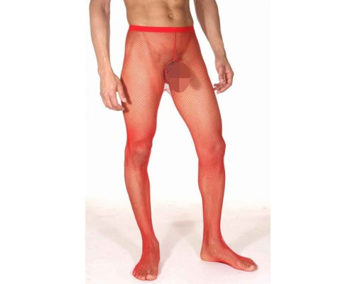 Мужские колготы в сеточку с интимным доступом