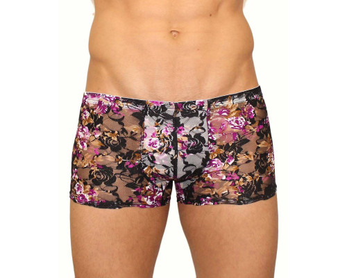 Кружевные мужские трусы-хипсы с цветочным узором