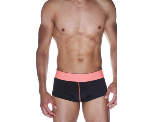 Черные трусы-хипсы на персиковом поясе