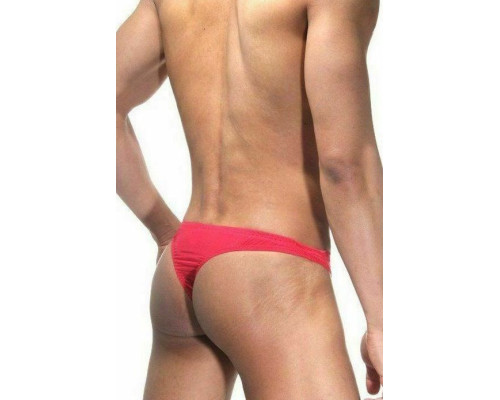 Мужские красные трусы-тонги на застежке