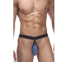 Мужские трусы-стринги с гульфиком в круглую сетку