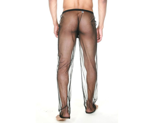 Прозрачные мужские брюки свободной посадки