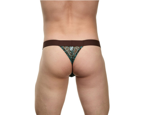 Сексуальные трусы-тонги с леопардовым принтом