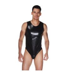 Мужское wet-look боди с прозрачной спинкой