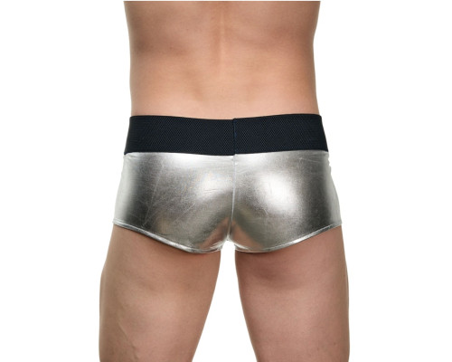 Мужские блестящие трусы-боксеры с кармашком под член