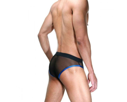 Мужские полупрозрачные трусы-слипы с контрастным кантом