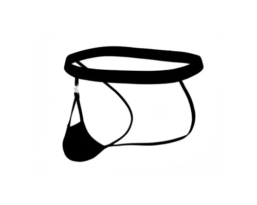 Черные сексуальные трусы-джоки на тонких ремешках