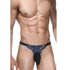 Мужские стринги из мягкой ткани с украшением в виде бабочки