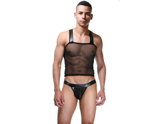 Мужской эротичный комплект: майка и стринги