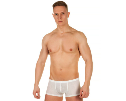 Мужские трусы-хипсы из ткани с текстурой змеиной чешуи Snake White Boxer