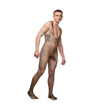 Черный мужской кэтсьюит-сетка