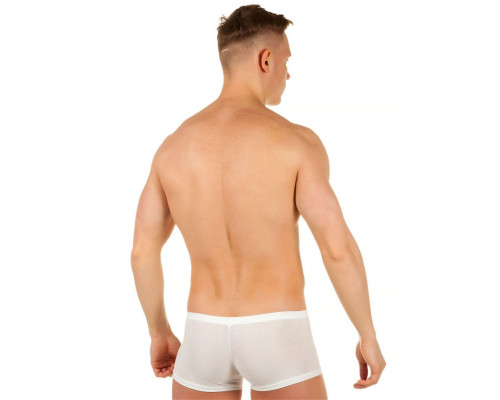 Мужские трусы-хипсы из ткани с текстурой змеиной чешуи Snake White Boxer