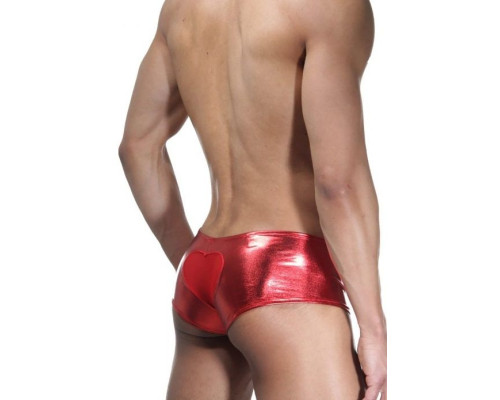 Ярко-красные трусы-хипсы из гладкого блестящего материала