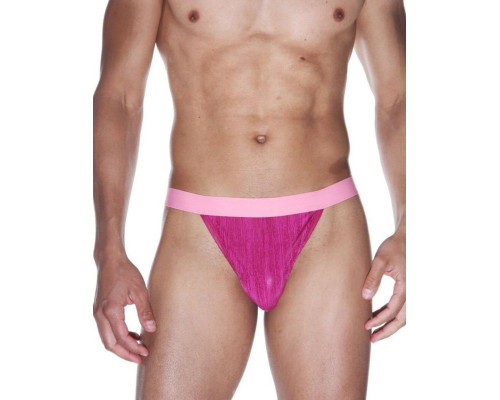 Ярко-розовые трусы-тонги на широком поясе