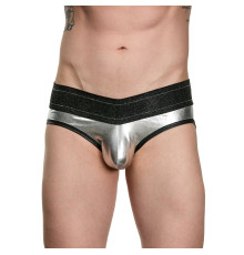 Мужские блестящие серебристо-черные трусы-джоки