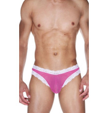 Мужские трусы-бразилиана с отделкой края кружевом